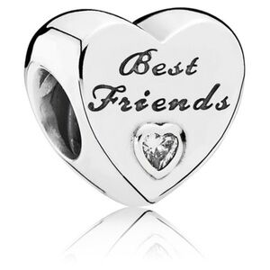 Pandora Silver Heart 'Best Friends' Charm
